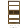 Light Natural Raw Wood Shutter Doors Bookcase Divider Cabinet Hcs4593