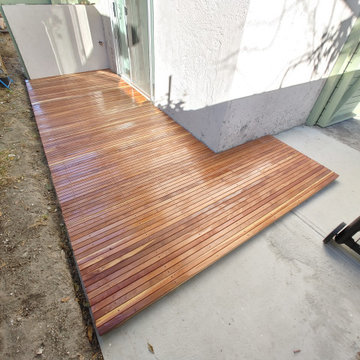 Process of creating redwood deck