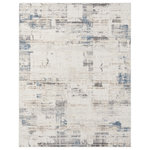 Nourison - Calvin Klein CK022 Infinity 9' x 12' Ivory Grey Blue Modern Indoor Rug - Sleek and modern. This Calvin Klein Infinity Collection rug brings sophistication to any space. The abstract pattern, presented in ivory, grey and blue, instantly refreshes your decor with a cool and refined look. Machine-made for modern living from a blend of polypropylene and polyester.