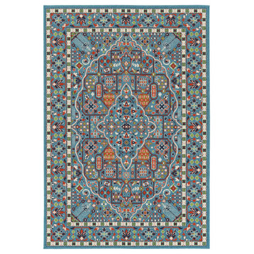 Kaleen Sunice Collection Collection Rug, Light Blue 5'x7'6"