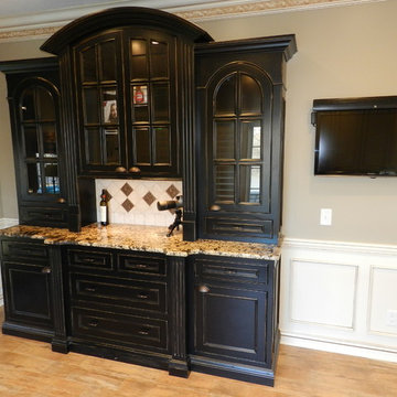 Black hutch with rub through finish