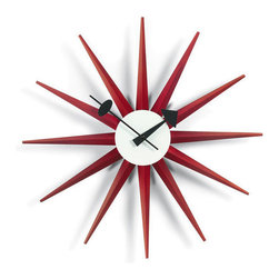 Nelson Sunburst Clock - Red - Clocks
