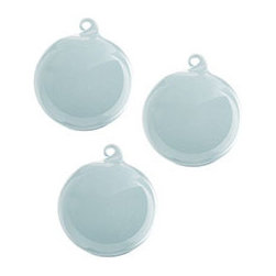 Milk Glass Globes - Small Aqua - Set of 6 - New - Christmas Ornaments