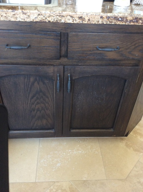 How To Update Old Dark Stained Cabinets, Staining Cabinets Darker Before And After