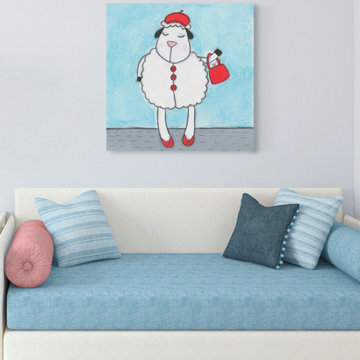 "Sheep II" Painting Print on Wrapped Canvas