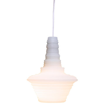 Innermost Stupa Small Modern Pendant Light, White Resin