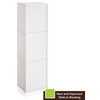 3-Shelf Narrow Cubby Bookcase Storage, Tool Free Assembly Eco zBoard, White