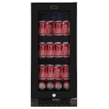 Whynter Built-In Black Glass 80-Can Capacity 3.4 Cu Ft. Beverage Refrigerator