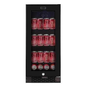 Whynter Built-In Black Glass 80-Can Capacity 3.4 Cu Ft. Beverage Refrigerator