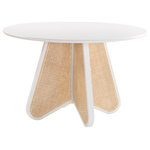 Meridian Furniture - Butterfly Dining Table, White Finish - Give your dining space a traditional makeover with this Butterfly dining table from Meridian Furniture. Its solid rubber wood frame features a sleek white finish that complements the dining chairs. Its natural cane base is reminiscent of a mid-century design, so you can relax in style as you dine, and making this piece right at home in any living space.