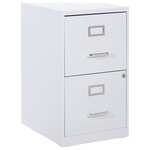 OSP Home Furnishings - 2 Drawer Locking Metal File Cabinet, White - Keep files organized and your office working at peak performance with our locking metal file cabinet. Available in several colors to match any workspace. Deep full sided drawers glide smoothly keeping files at your fingertips and locking lower drawer offers storage for important documents or valuables. Ships fully assembled.