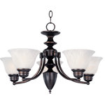 Maxim Lighting International - Malaga 5-Light Chandelier, Oil Rubbed Bronze, Marble - Shed some light on your next family gathering with the Malaga Chandelier. This 5-light chandelier is beautifully finished in satin nickel with marble glass shades. Hang the Malaga Chandelier over your dining table for a classic look, or in your entryway to welcome guests to your home.