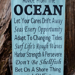 Beach Decor, Advice From The Ocean Unique Wall Sign - Novelty Signs
