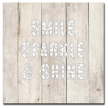 Ready2HangArt 'Smile Sparkle' Inspirational Canvas Art by Olivia Rose, 12"x12"
