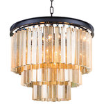 Gatsby Luminaires - Glass Fringe 9-Light Chandelier, Gray Iron, Golden Teak, Without LED Bulbs - Bring glamour to your home with this nine light stunning pendant chandelier from Glass Fringe collection. Industrial style frame yet delicate and modern glass fringe options this stunning ceiling light will surely update your decor