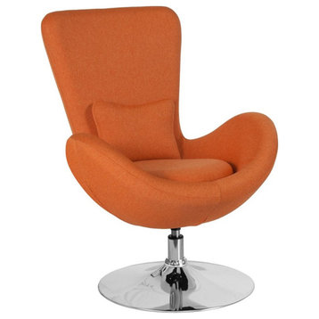 Pemberly Row Modern / Contemporary Egg Chair in Orange Finish