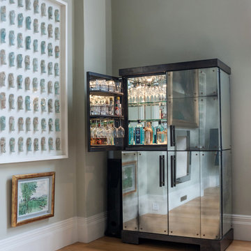 Antiqued Mirror Clad Drinks Cabinet