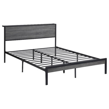Coaster Ricky Contemporary Metal Full Platform Bed in Gray/Black