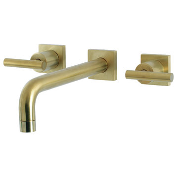 KS6027CML Wall Mount Tub Faucet, Brushed Brass