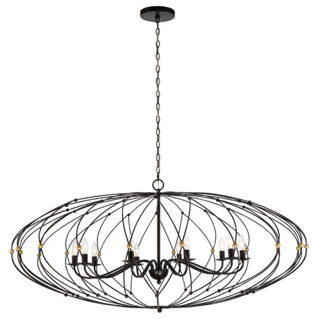 Crystorama ZUC-A9039-EB-GA Zucca 10-Light English/Antique Gold Chandelier