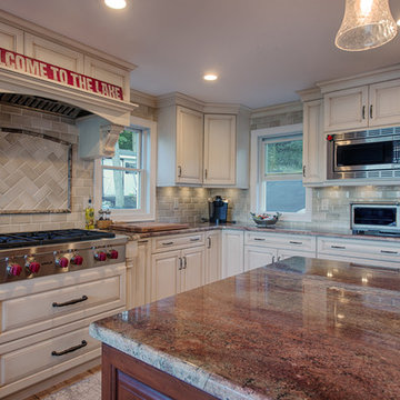 Plain & Fancy Vintage Color Match Maple Kitchen with Majestic Cherry Island