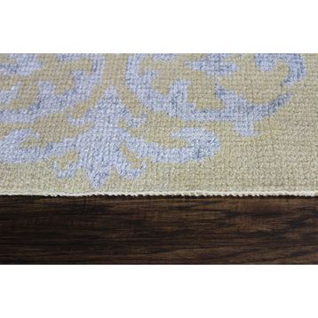Medallion Ivory Hand Knotted and Viscose, 2x3
