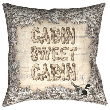 Cabin Sweet Cabin Decorative Pillow, 18"x18"