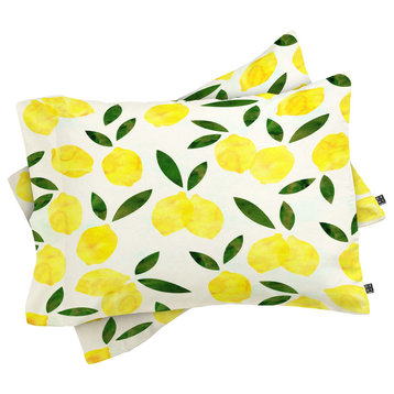 Deny Designs Hello Sayang Lemon Drops Pillow Shams, Queen