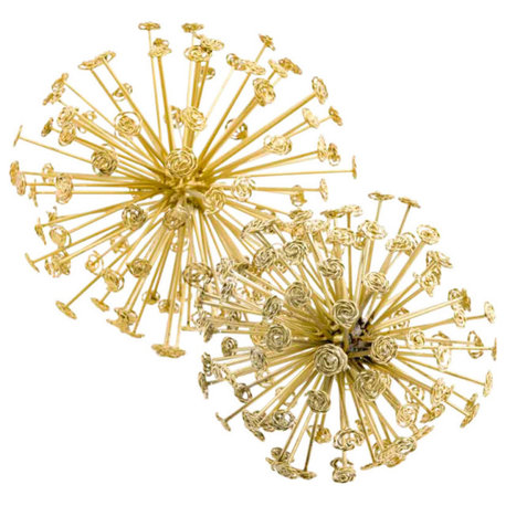 Starburst Gold Spheres, 2-Piece Set