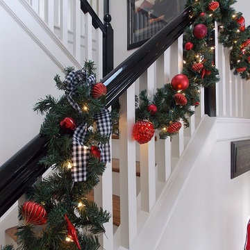New England Home Decorated For Christmas