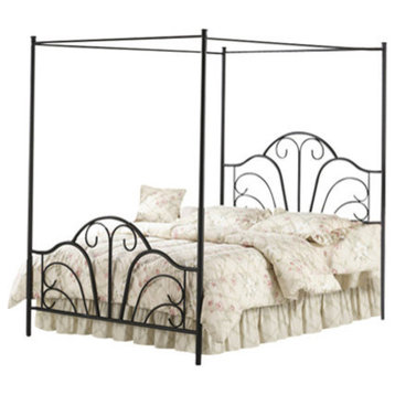 Hillsdale Furniture Dover Bed Set, King w/Canopy & Legs, Textured Black