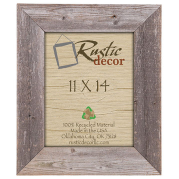 Catoosa Extra Wide Reclaimed Rustic Barn Wood Wall Frame, 11"x14"