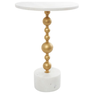 Glam White Marble Accent Table 564091
