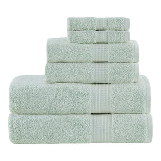 Madison Park Signature 800GSM 100% Cotton 8 Piece Towel Set in Dusty Green  - Olliix MPS73-194