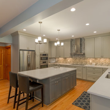 Cabinets are Omega Cabinetry. Door style is Renner & cabinet color is Buttercup.