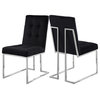 Alexis Velvet Upholstered Dining Chair (Set of 2), Black