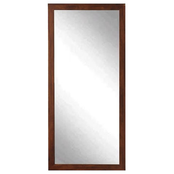 Modern Mocha Brown Framed Floor Leaning Tall Mirror 30''x 64''