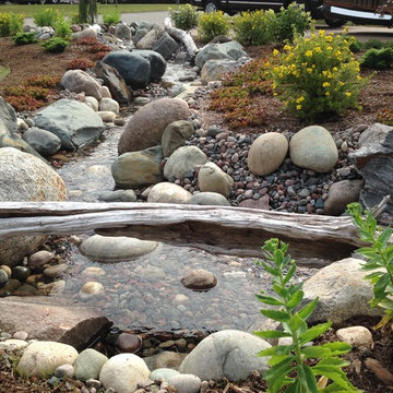 Hearthside Grove Motor Coach resort Pondless stream and falls.