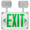 ECL5 LED Wet Location Exit Sign with Adjustable Light Heads, Green Lettering