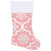 vidaXL Christmas Tree Skirt Artificial Tree Mat with Sock Luxury Pink Fabric