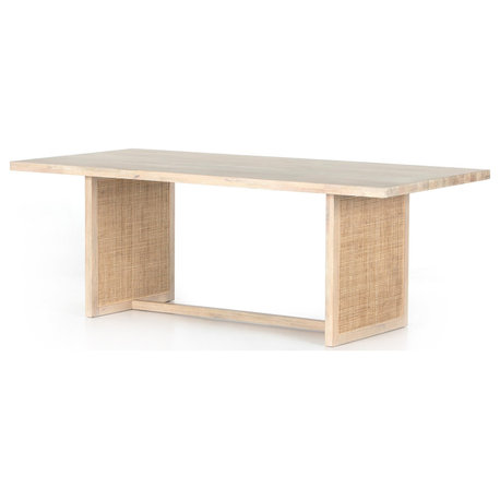 Clarita Dining Table, White Wash Mango