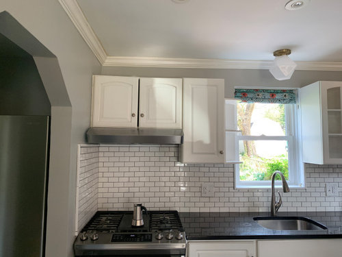 stove against the wall