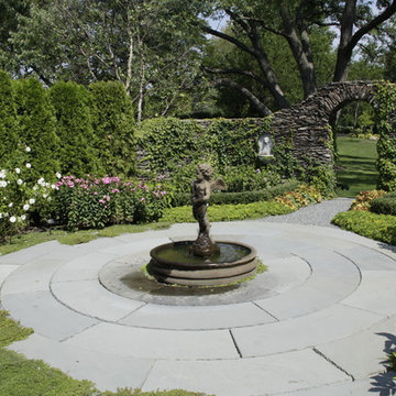 Full Landscape with Patio, Outdoor Kitchen, Stone Driveway and Planting