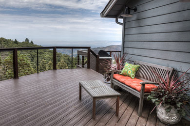 Inspiration for a contemporary deck remodel in San Francisco with no cover and a bbq area