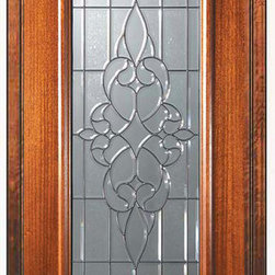 Prehung Single Door 80 Wood Mahogany Courtlandt Full Lite Glass - Front Doors