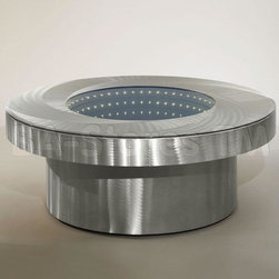 Vortex Infinity Tunnel Cocktail Table in Brushed Aluminum - Coffee Tables