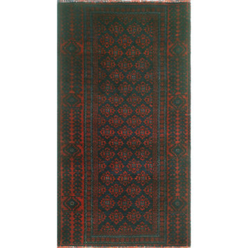 Vintage Distressed Macie Charcoal/Red Rug, 2'11 x 5'5