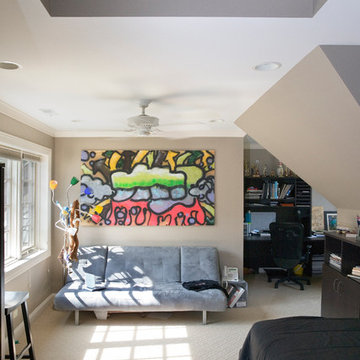 Teen's Bedroom with Clipped Ceiling and Tray Ceiling Detail