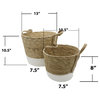 2-Piece Nesting Basket Set With Seagrass Design Storage Bins