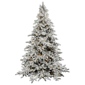 Vickerman Flocked Utica Fir Tree, 12', Warm White Led Lights